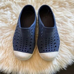 Native Jefferson Blue and White Perforated Sneakers